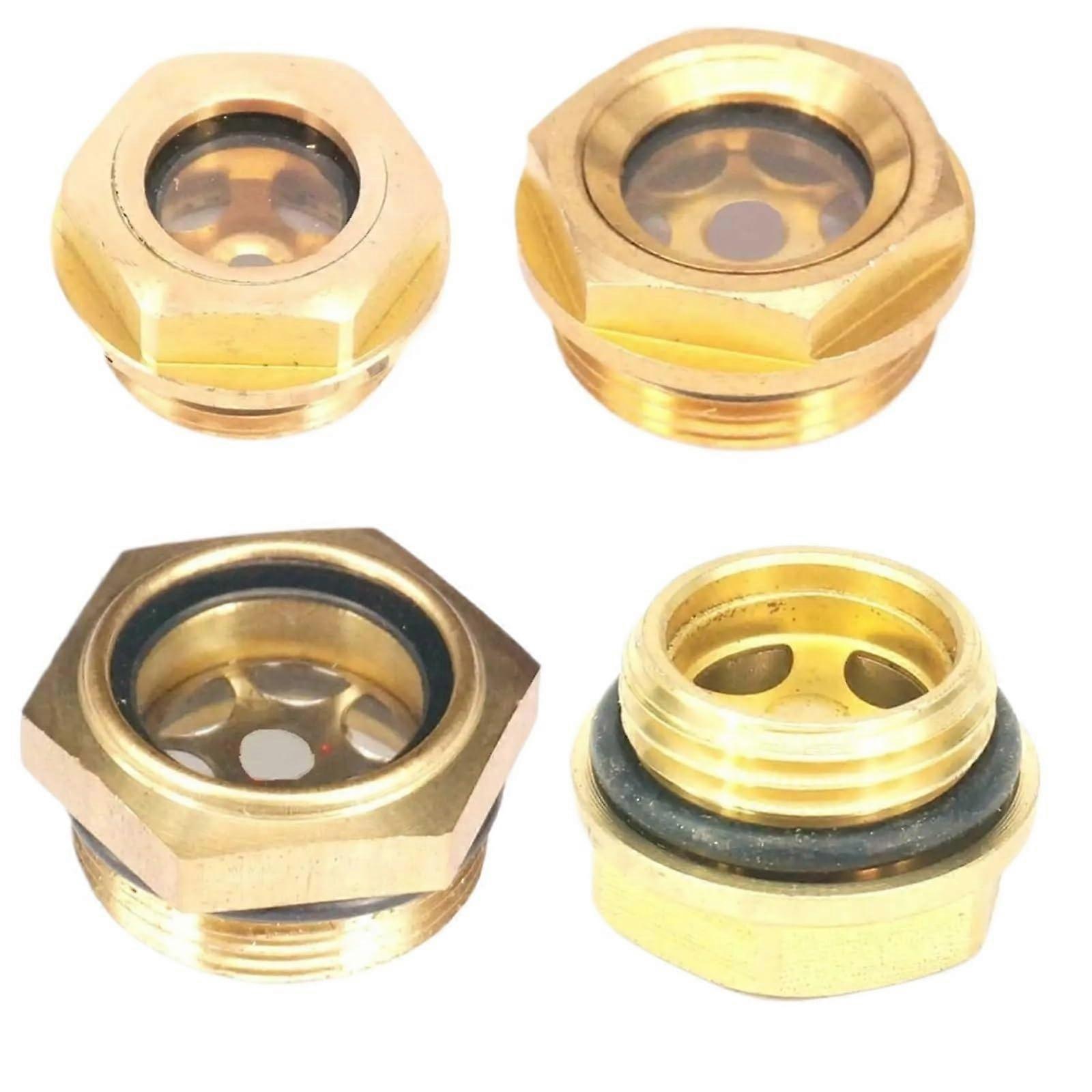 1/2 BSPP Brass Oil Level Sight Glass Hex Head for Air Compressor Gearbox Durable Indicator