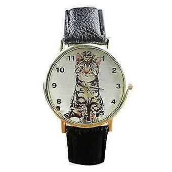 Fashion Belt Watch English Alphabet Cat Pattern Watch Miesten kello Naisten kello Opiskelija Fashion Watch
