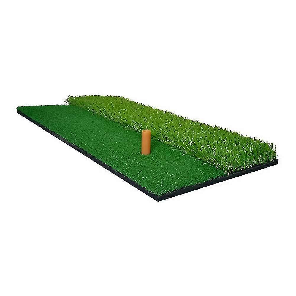 2-in-1 Golf Hitting Practice Training Mat Artificial Lawn Grass Pad With Tee