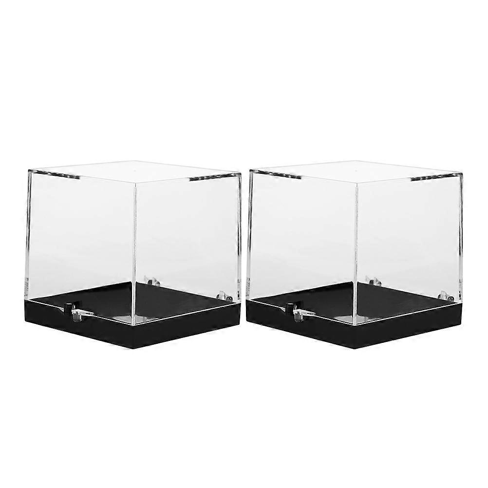 2pcs Gemstone Display Box Clear Top Small Plastic Storage Case for Rock Collection Mini Organizer Rock Display Holder