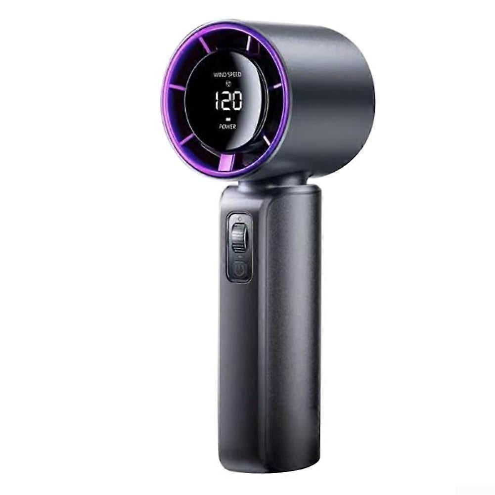 Portable USB Handheld Cooling Fan with 120 Speeds, Digital Display, Rechargeable, Violet