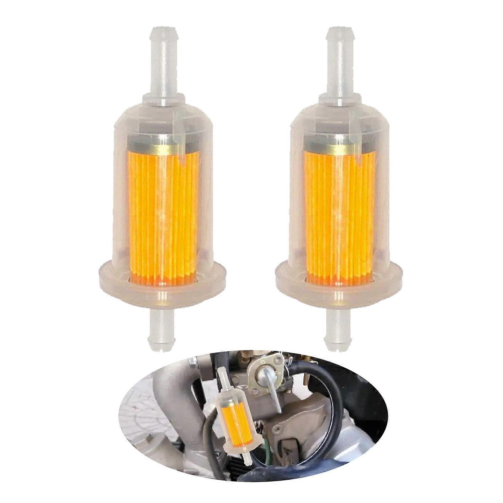 2 Pcs Motorcycle Fuel Filter  Flow Inline Gasoline Diesel Universal Impurity Filtration