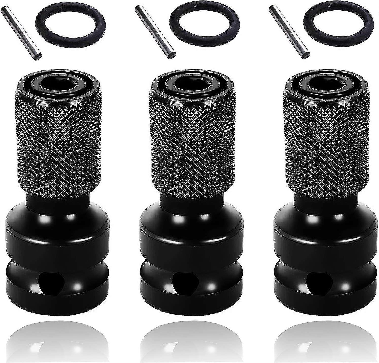 Drill Socket Adapter Quick Release Impact Driver Socket Adapter for Drill 3PCS 1/2-Inch Square Drive to 1/4-Inch Hex Socket Adapter Converter Chuck Ad