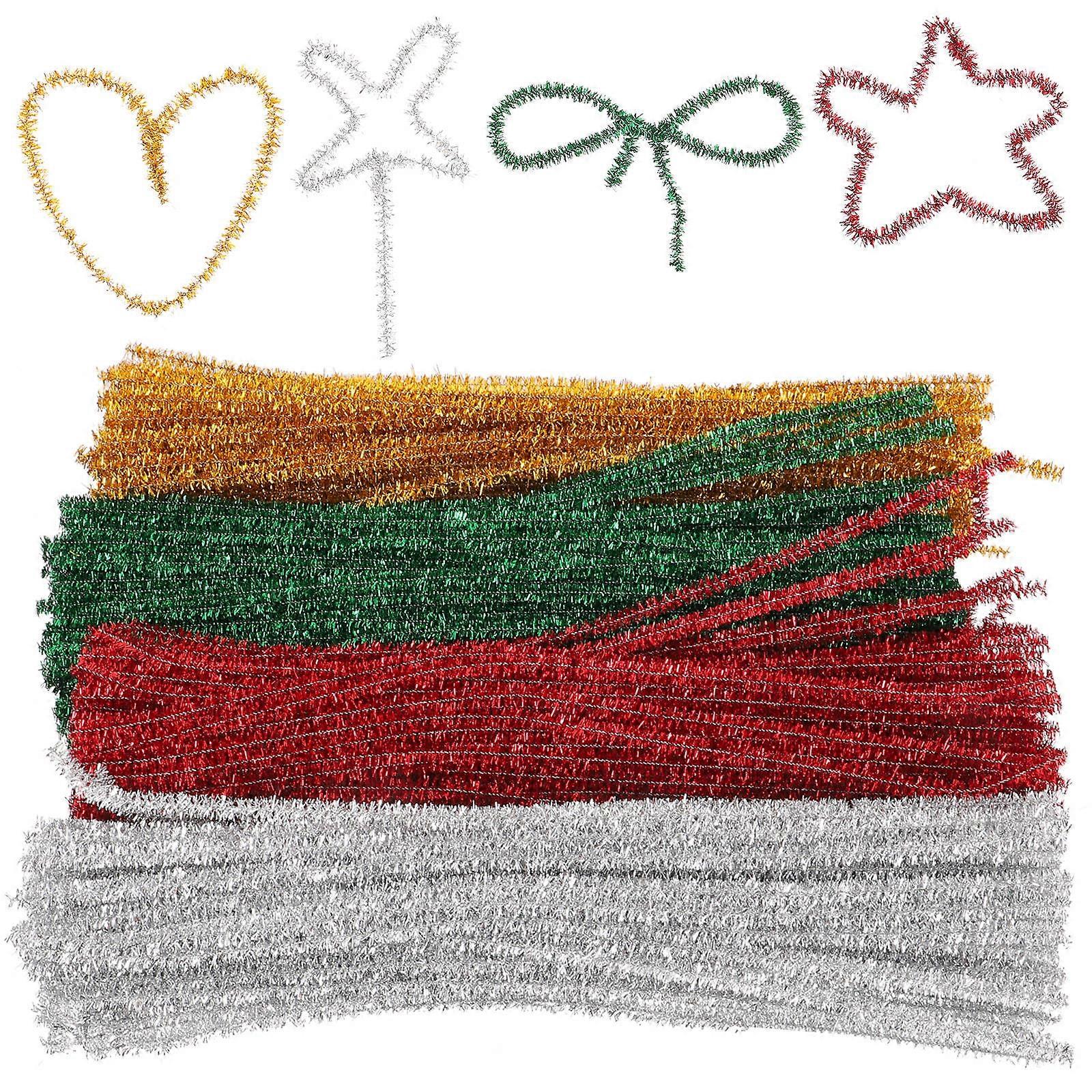 Colored Chenille Stems for Crafts 400Pcs Glitter Pipe Cleaners Assorted