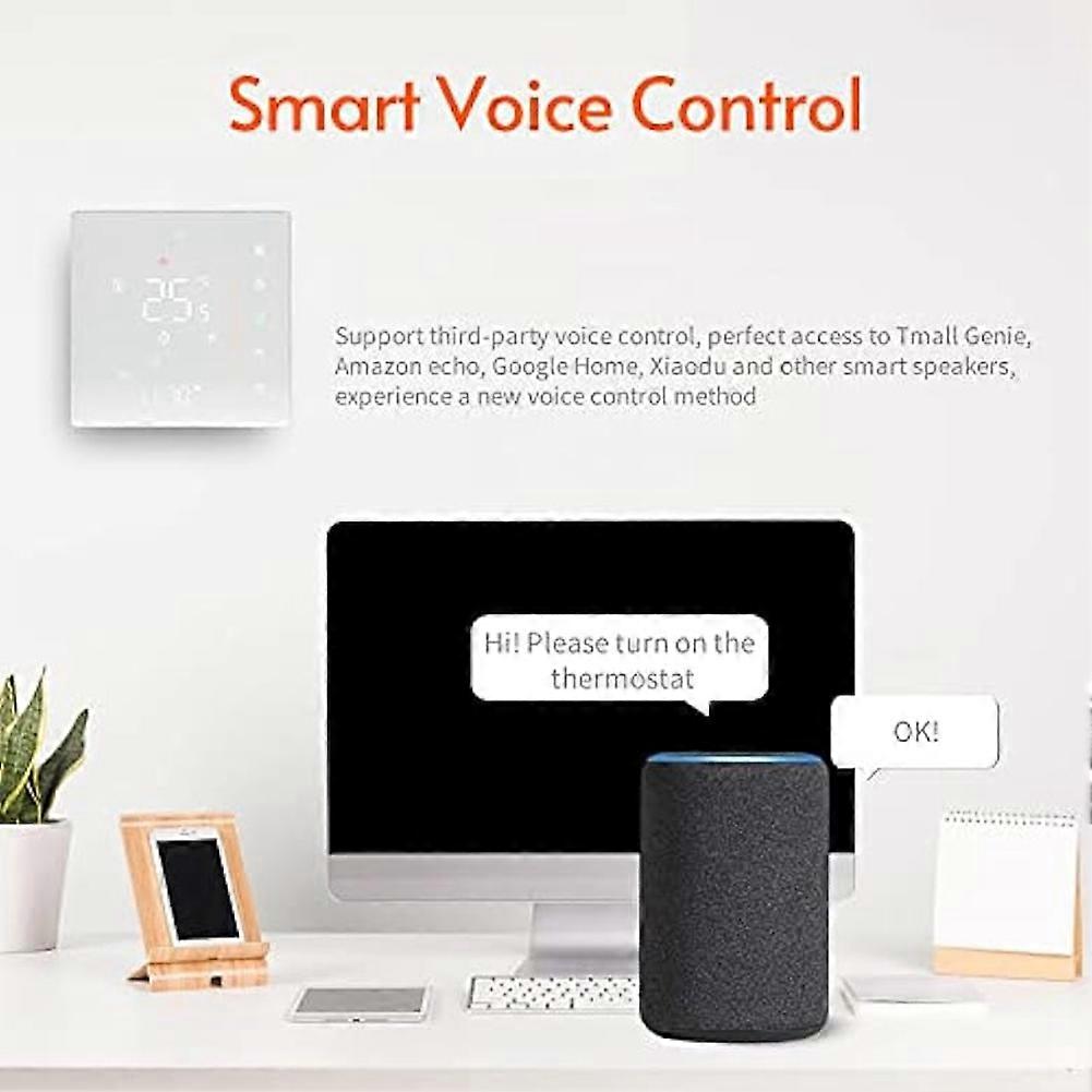 WiFi Smart Thermostat Temperature Controller Weekly Programmable Supports Touch Control-3A Black