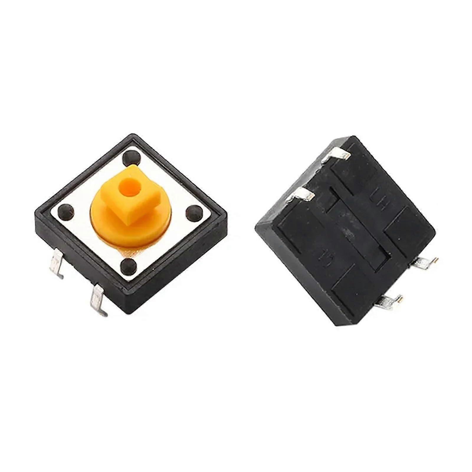 Tactile Push Button Switch 12x12mm Momentary Micro Switch with Cap Yellow Kit 20PCS