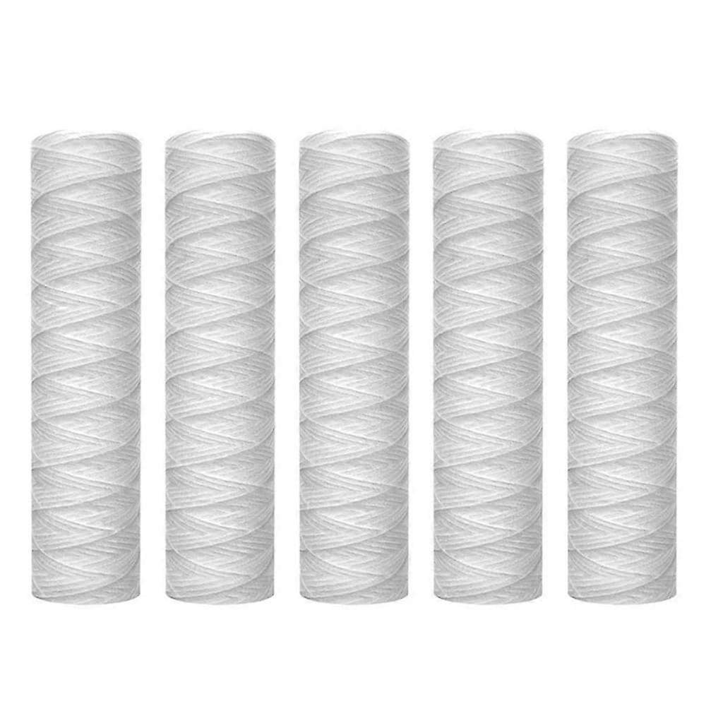 5 Pack String Wound Water Filter Cartridge 5 Micron PP Sediment Filter for Safe Drinking Water