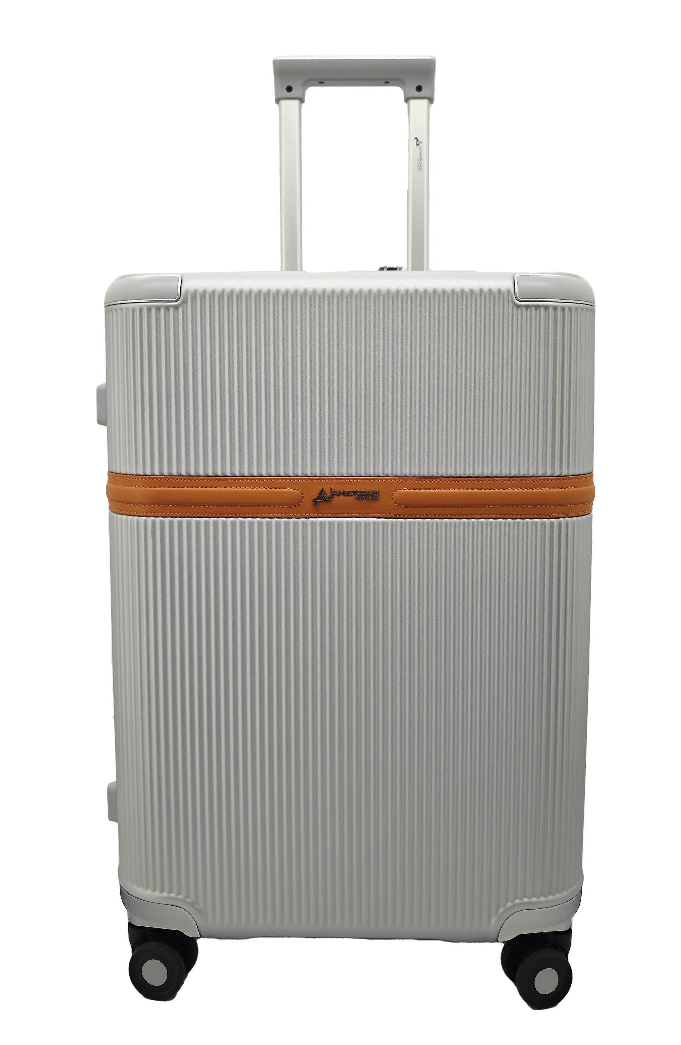 American Traveller The Monarch Hard Trolley Case Set -silver