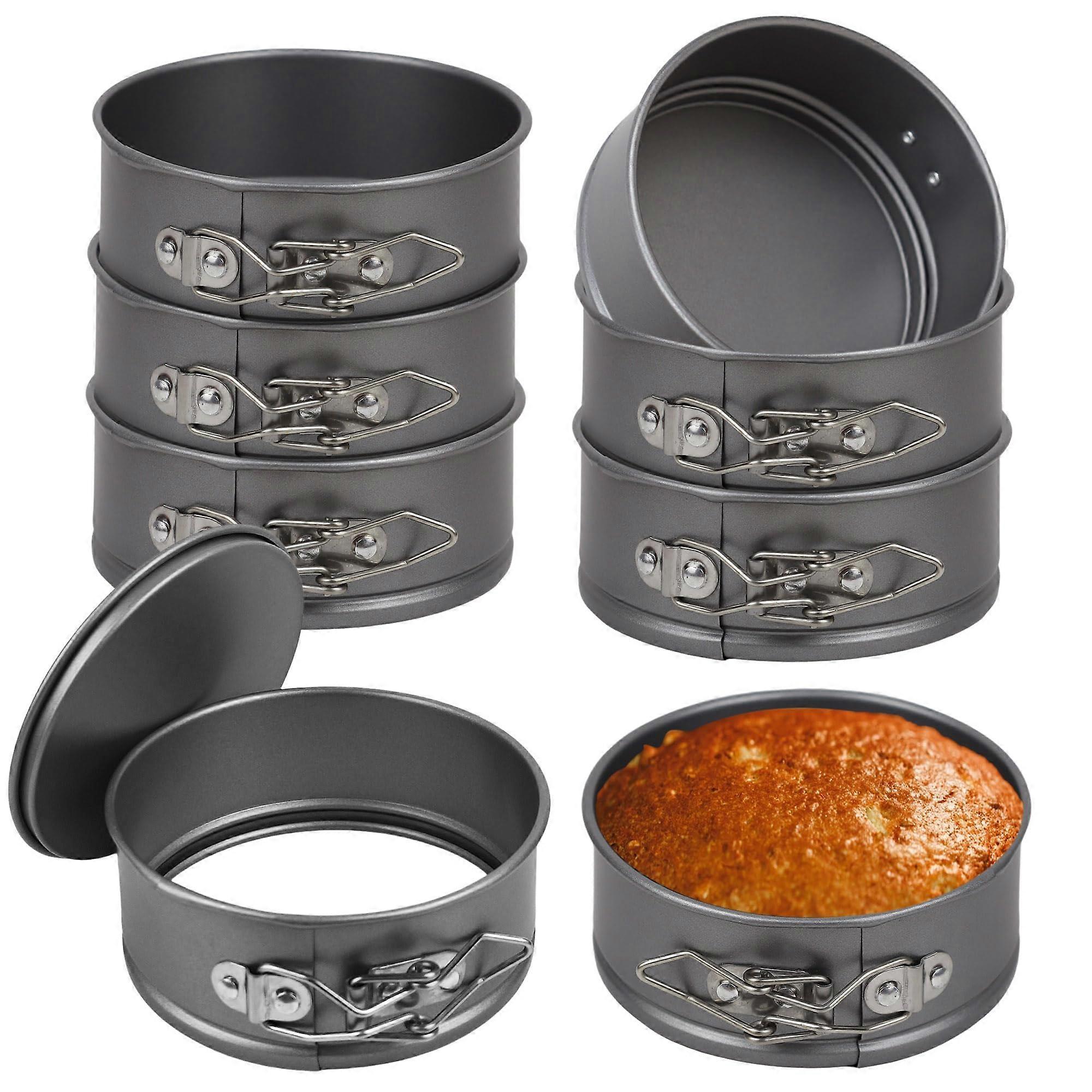 8 Pcs 4.7 Inch Nonstick Springform Cake Pans with Removable Bottom for Mini Cheesecakes Baking