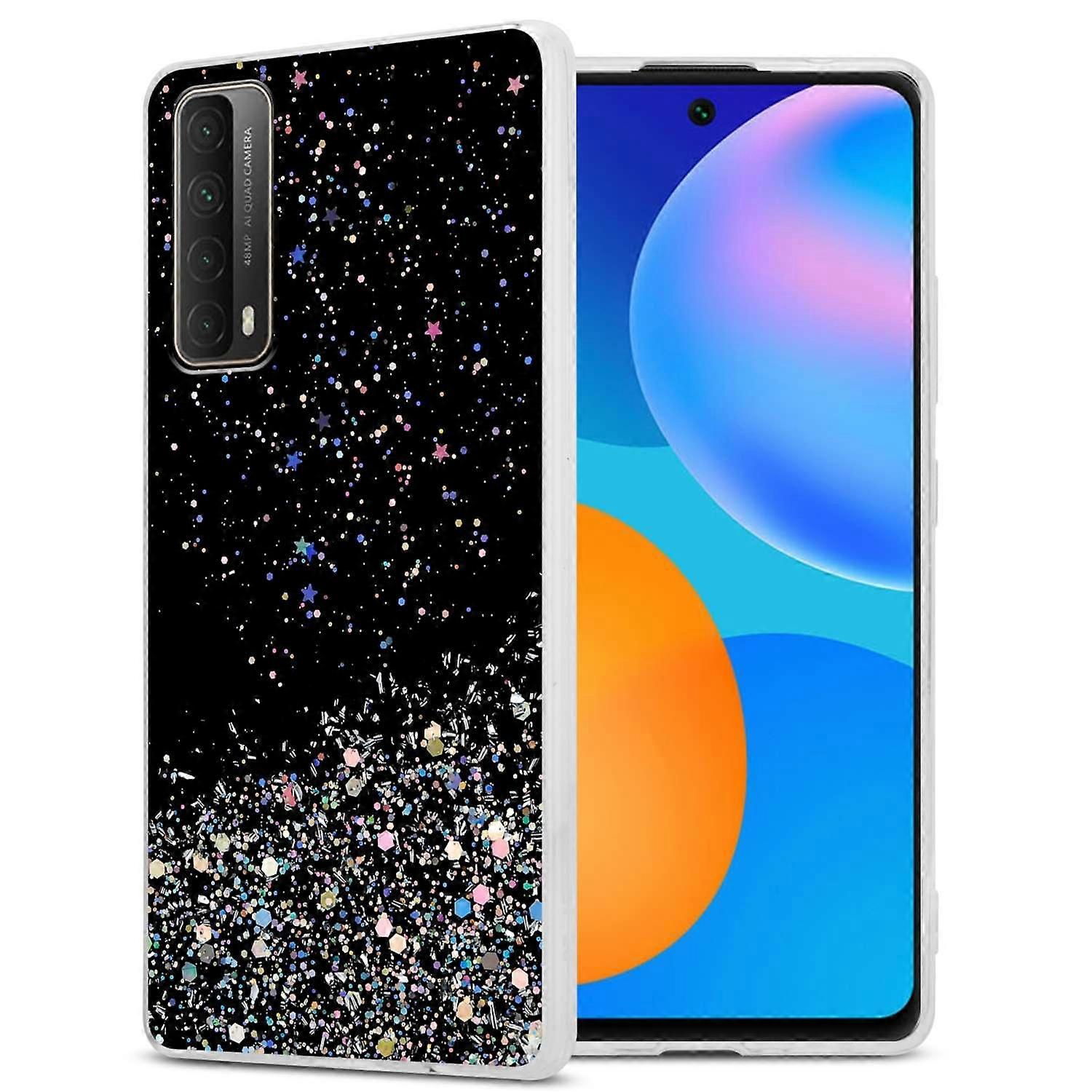 Huawei P SMART 2021 Protective Case TPU - Transparent with Glitter