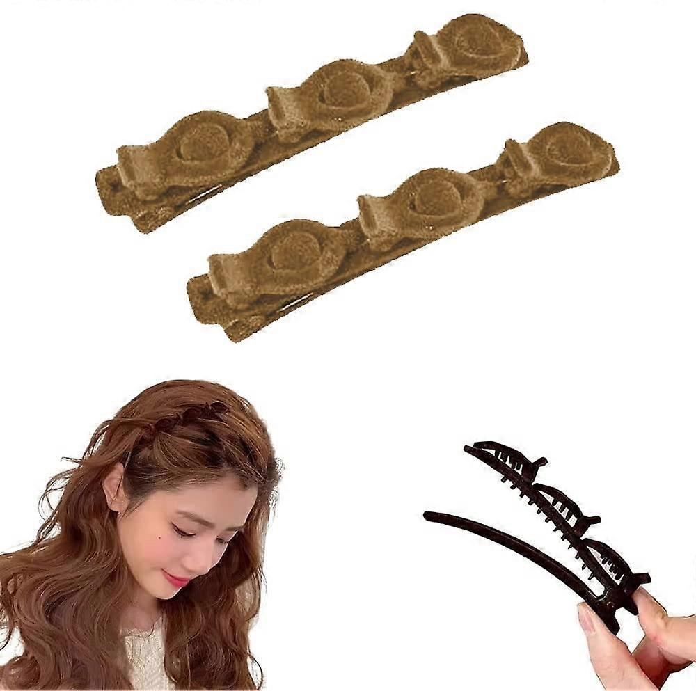 Yellow Velvet Hair Clip Set with Secure DoubleLayer Grip for Versatile Styling Control