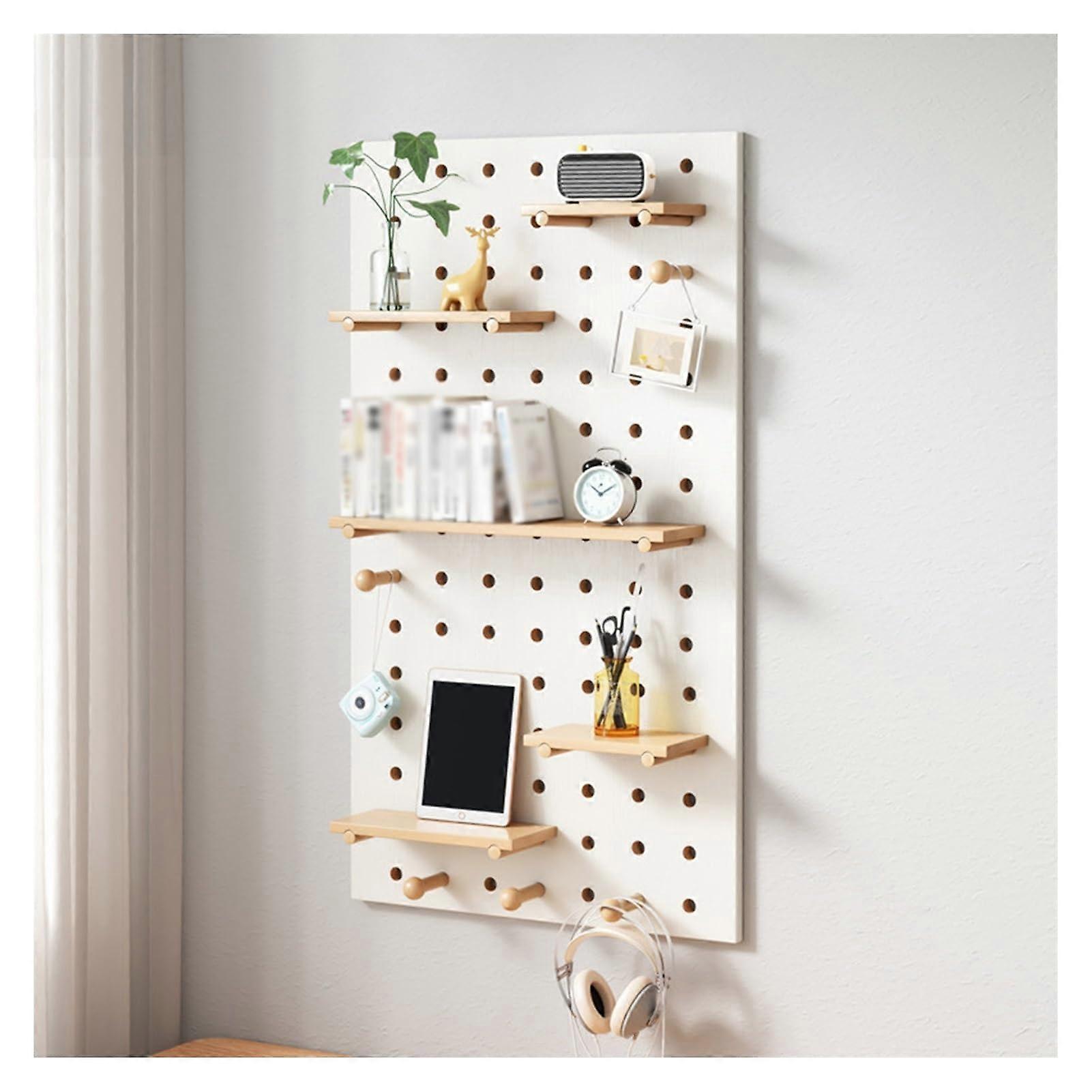 16x31 Wooden Pegboard Wall Organizer, Modular Storage Panel for Easy Wall Installation and MultiPurpose Display