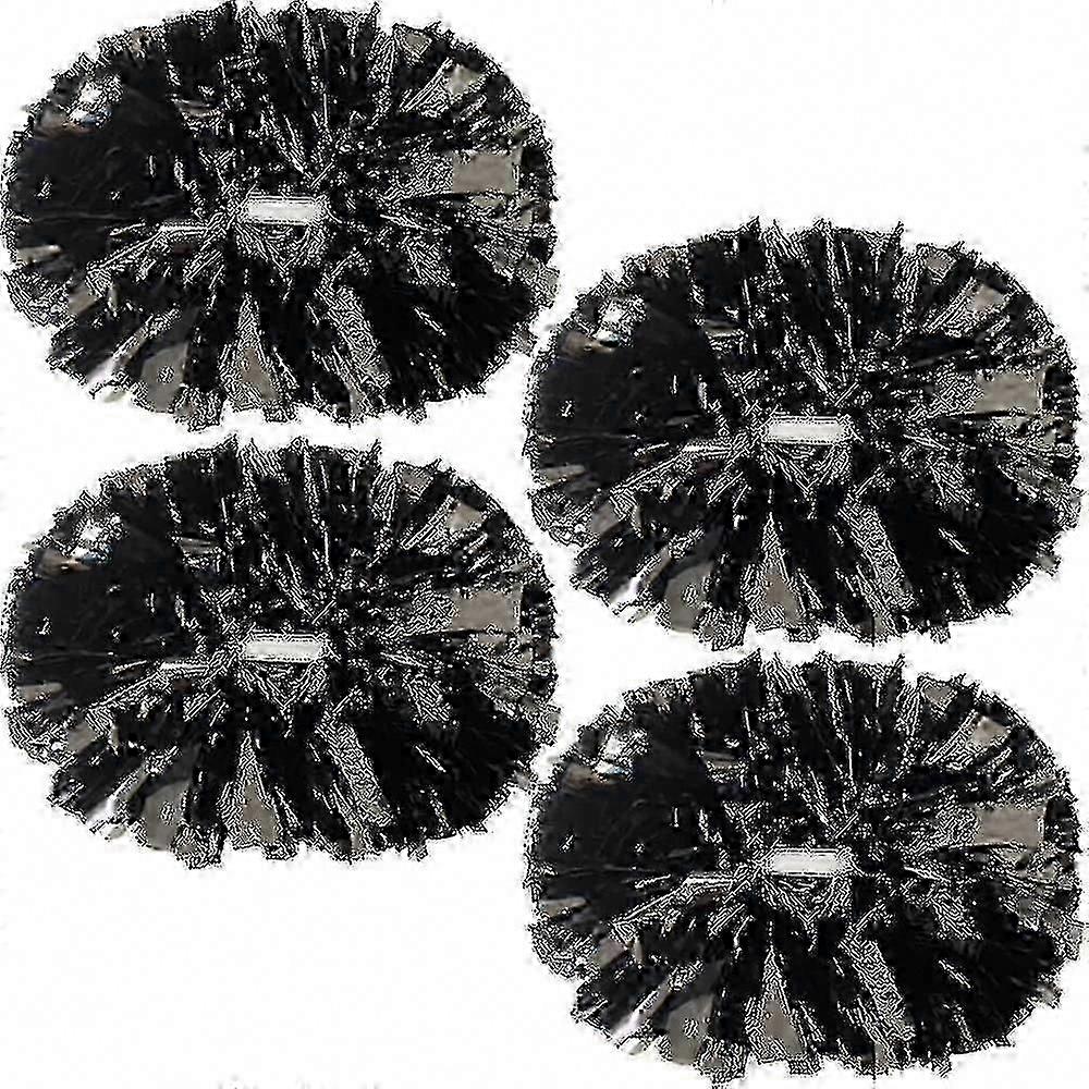 4er-Pack metallische Cheerleading-Pompons mit Stabgriff