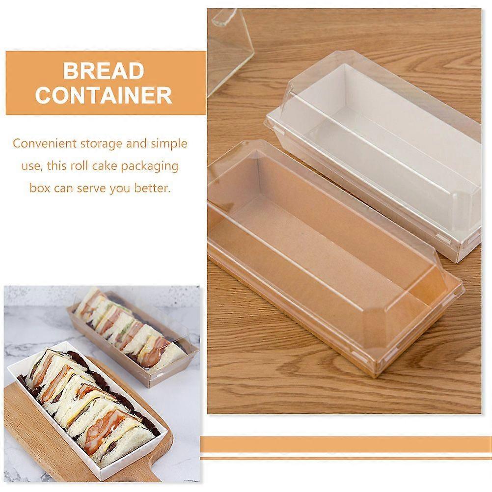 50Pcs Swiss Roll Boxes Multi-function Dessert Packing Boxes Convenient Sandwich Cases