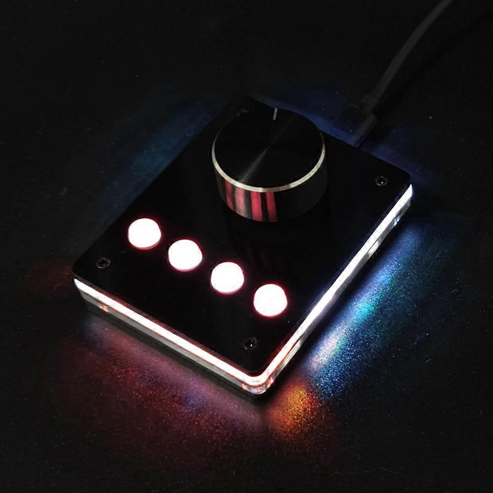 Multimedia Programmable Keyboard USB Knob Custom Keyboard Mini Macro Keyboard Volume Controller (Small White Button)