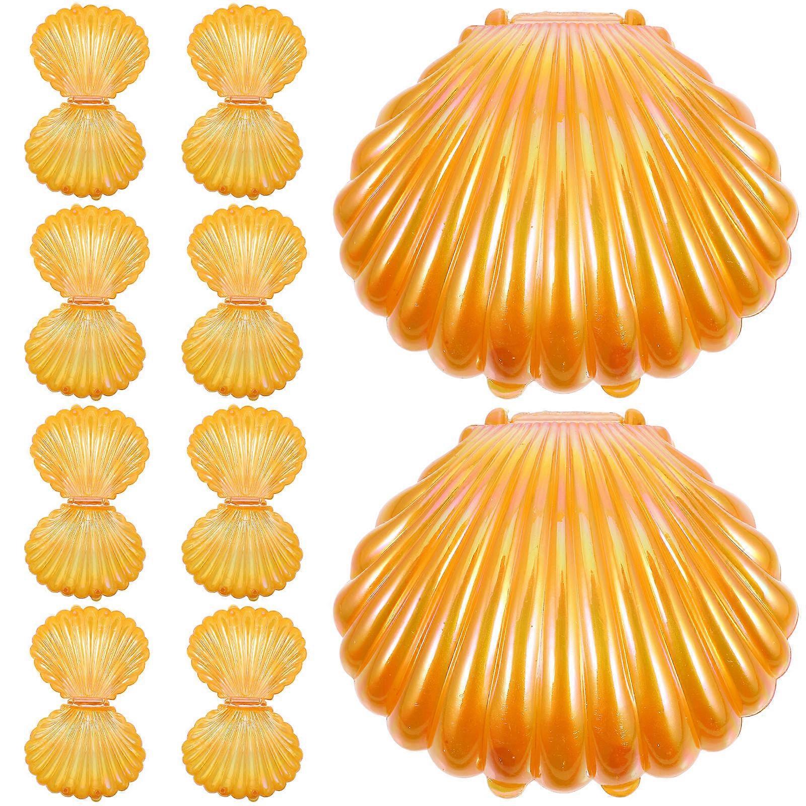 Shell Shape Candy Storage Box Golden Color for Storage Use 10Pcs Gift