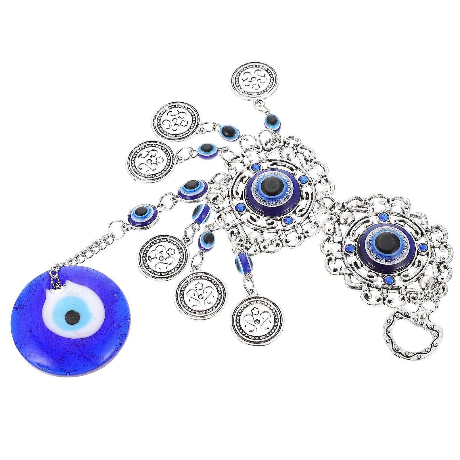 Evil Eye Hanging Decor Pendant for Home with Silver Alloy Material
