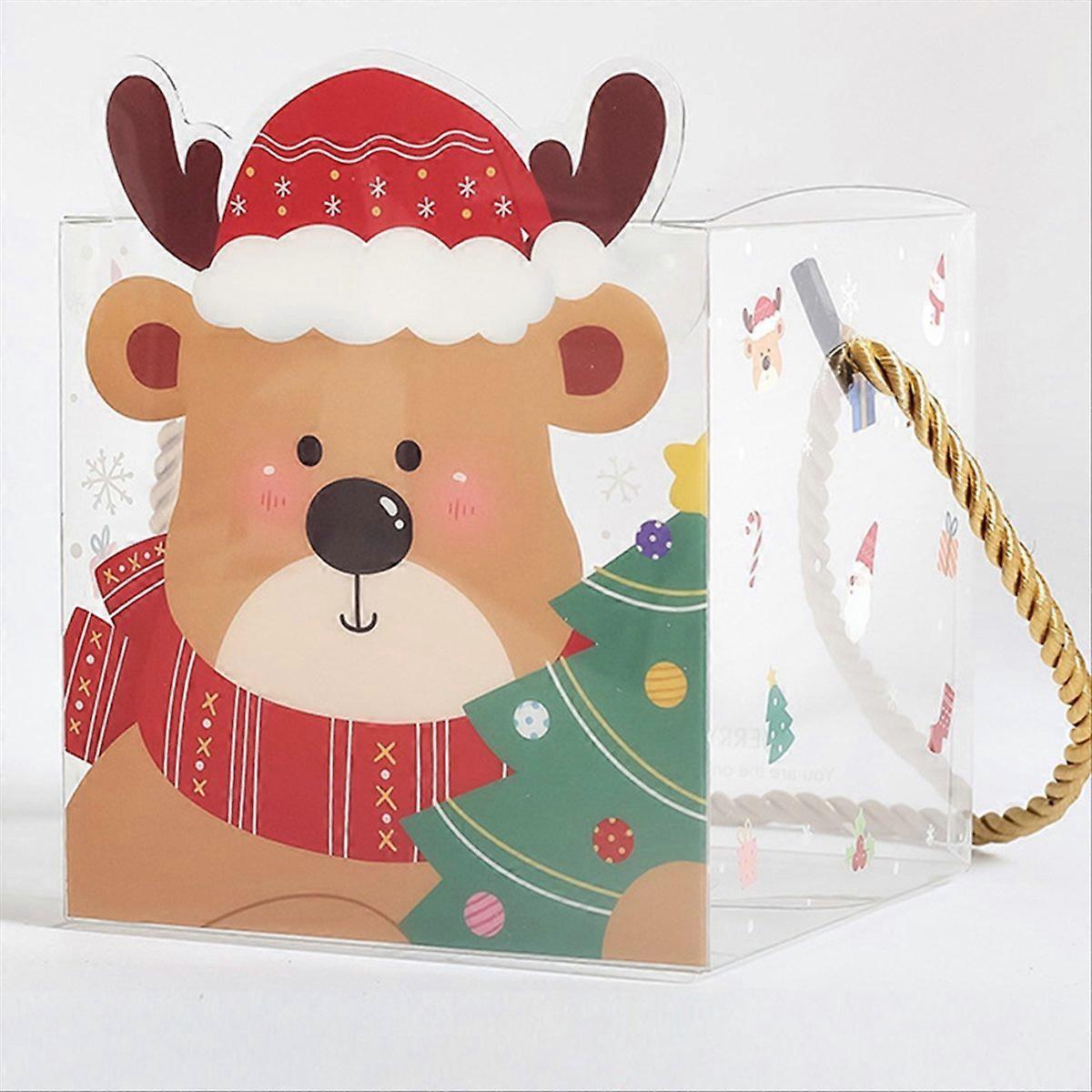20PCS Christmas PVC Square Clear Candy Gift Box Gifts Packaging Box