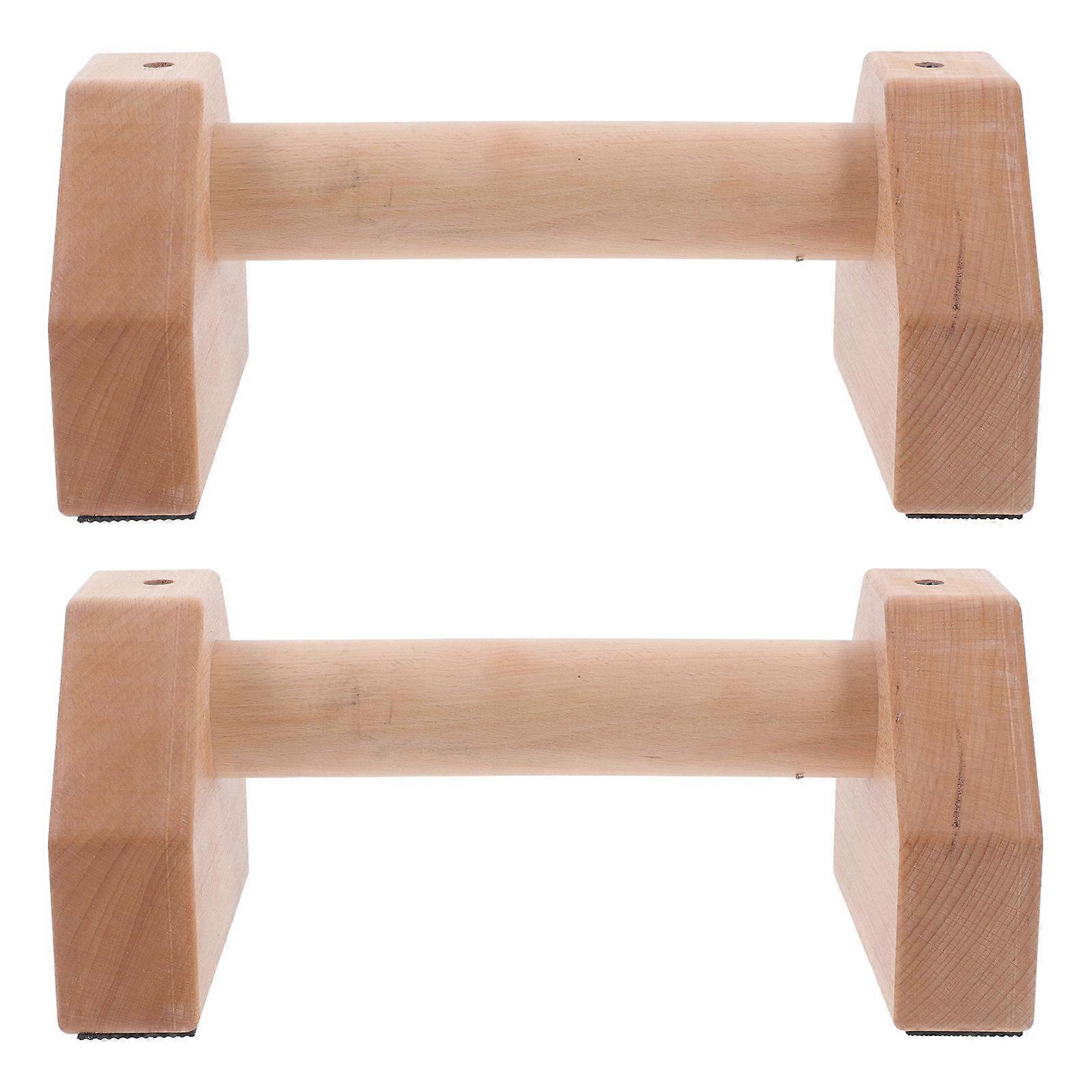 2Pcs Pushup Handles Wooden Push Up Bars for Strength Training