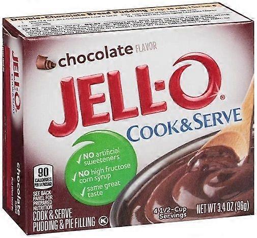 Jell-O chocolade Cook & Serve Pudding en Pie vulling