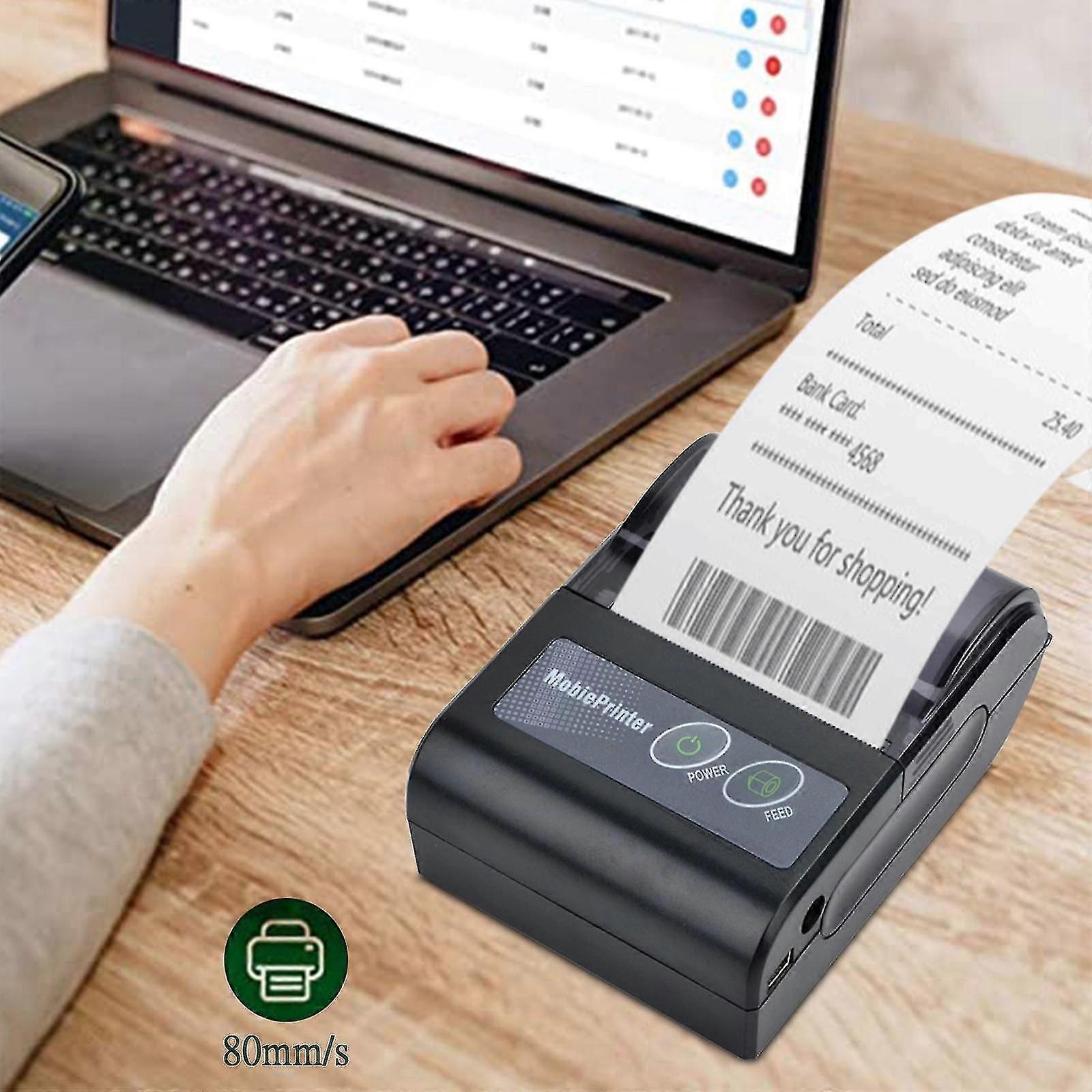 Bluetooth Receipt Printer | Portable 58mm Thermal Wireless POS Printer, Supports Android Windows for Bill, Retail, Store