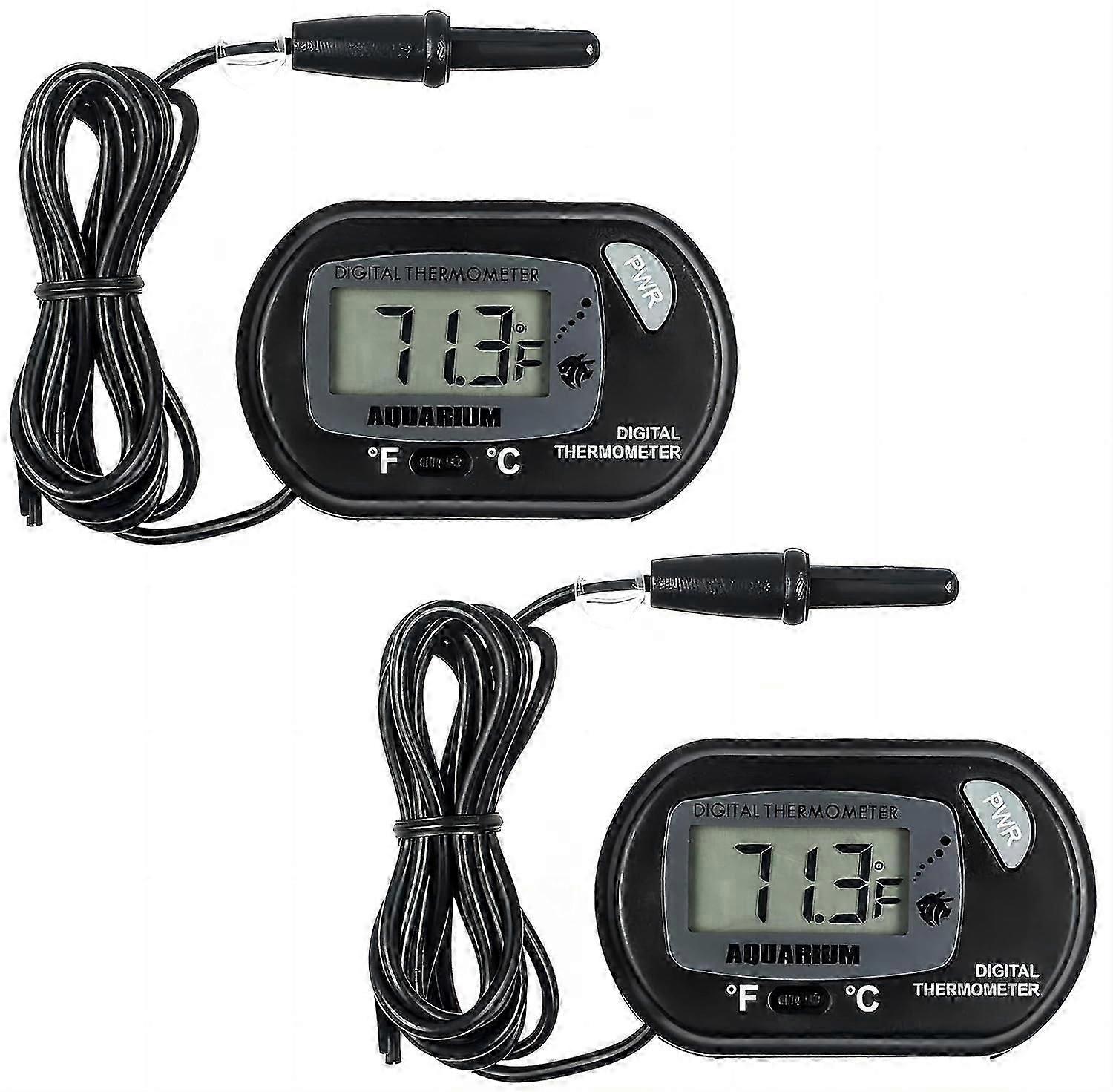 2-delt akvarium termometersett - digitalt akvarium vanntermometer