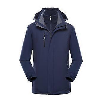Naisten fleece-paksuuntunut vedenpitävä sadetakki, lämmin hupullinen käännettävä takki