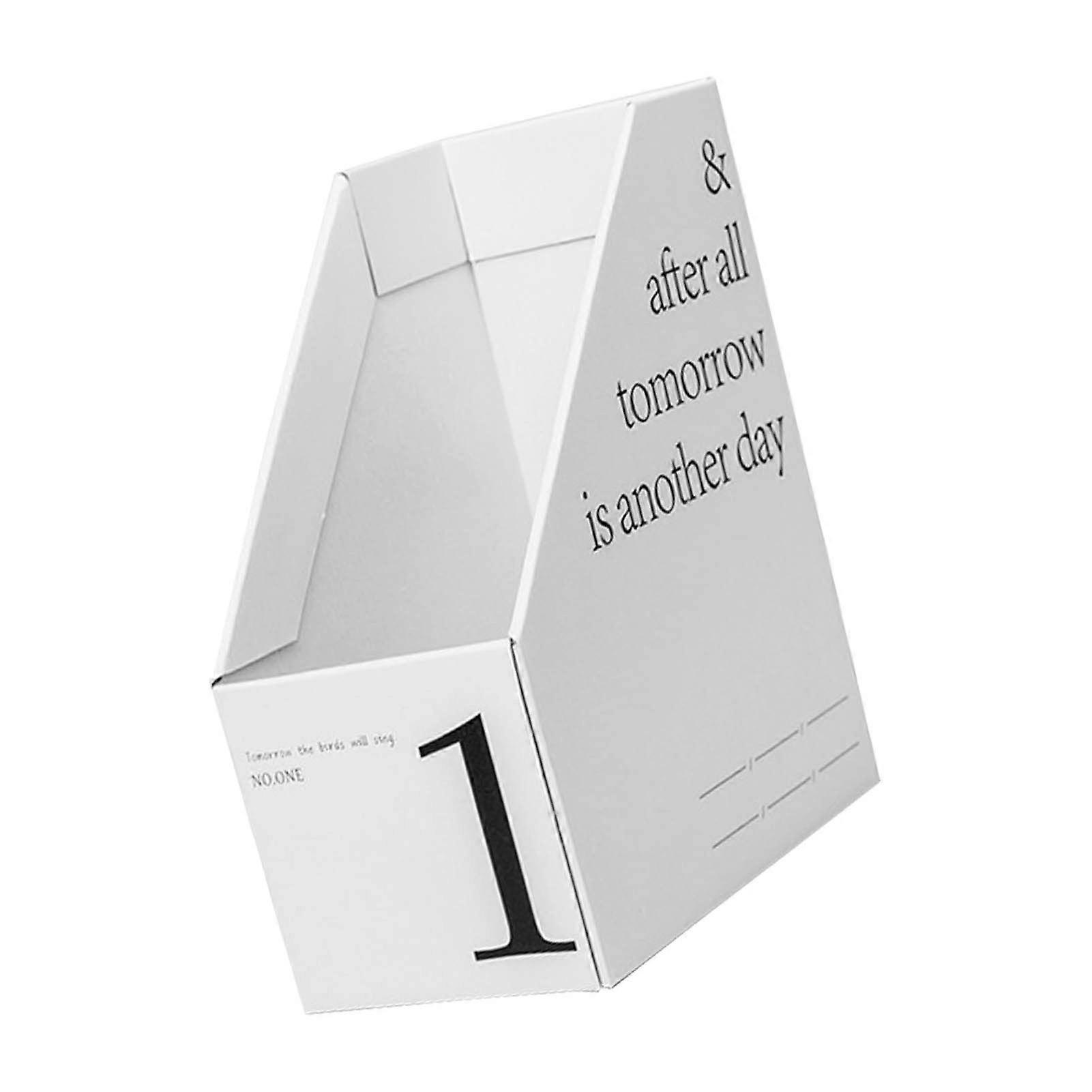 Vertical File Organizer Bin with Numbered Sections, SpaceSaving Waterproof Desk Storage for Documents Magazines