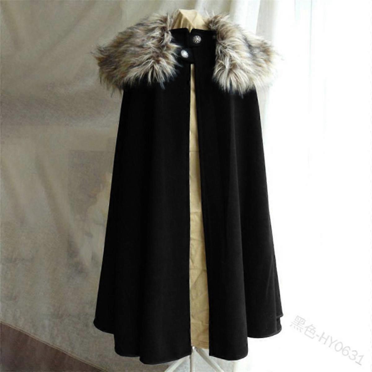 Men's retro solid color steampunk cape cape woolen coat
