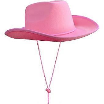 Cowgirl Hat for Women Girls Western Cowboy Cowgirls Hats Felt Cowboy Hat Retro Wide Brim Western Hat  Pink