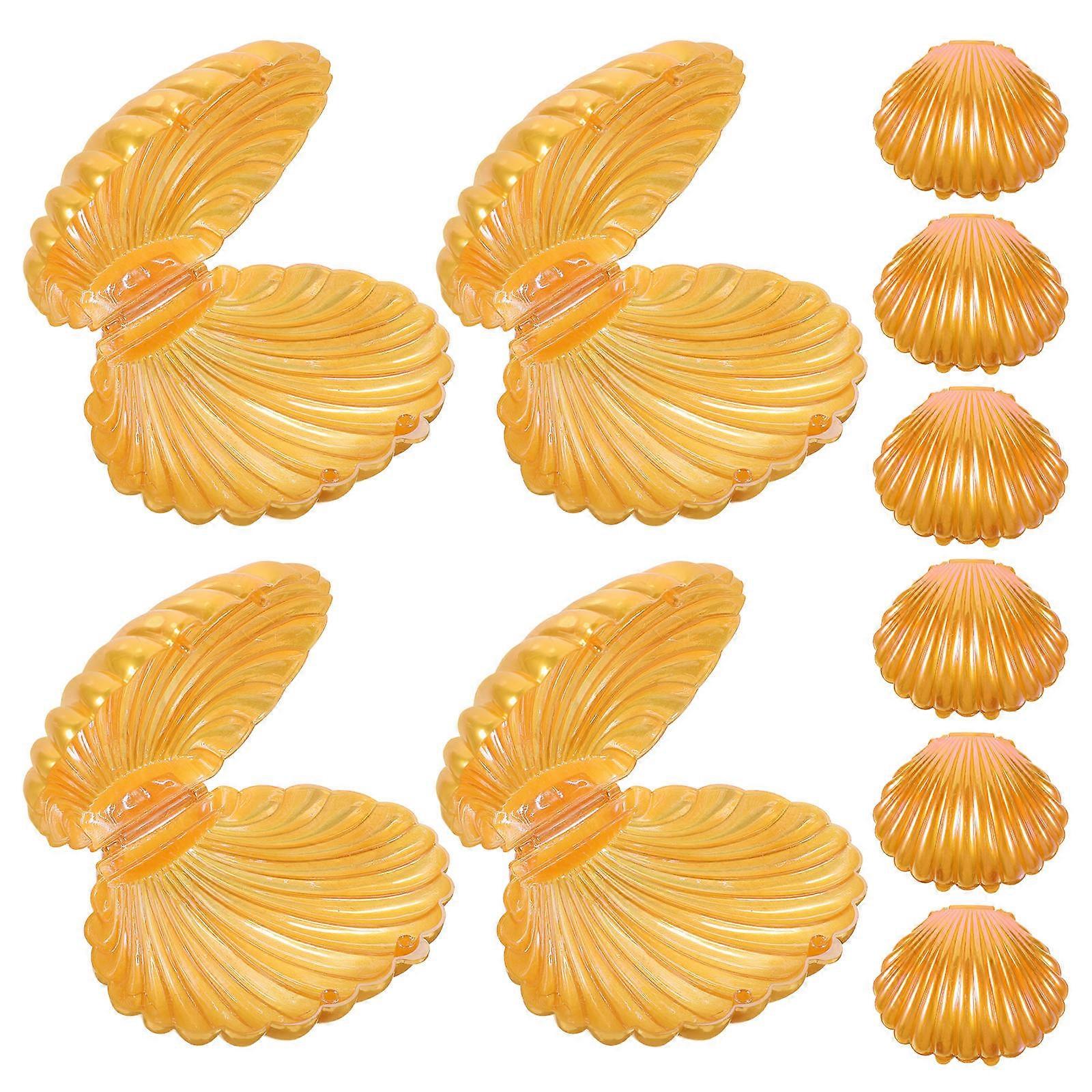 40Pcs Golden Wedding Candy Boxes for Storage Shell Shape Gift Cases