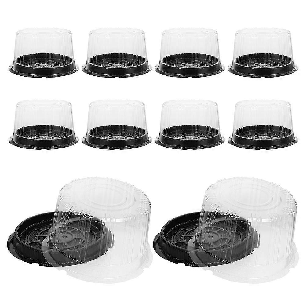 Round Cake Container with Lids Bakery Cake Box 25Pcs Transparent Packaging
