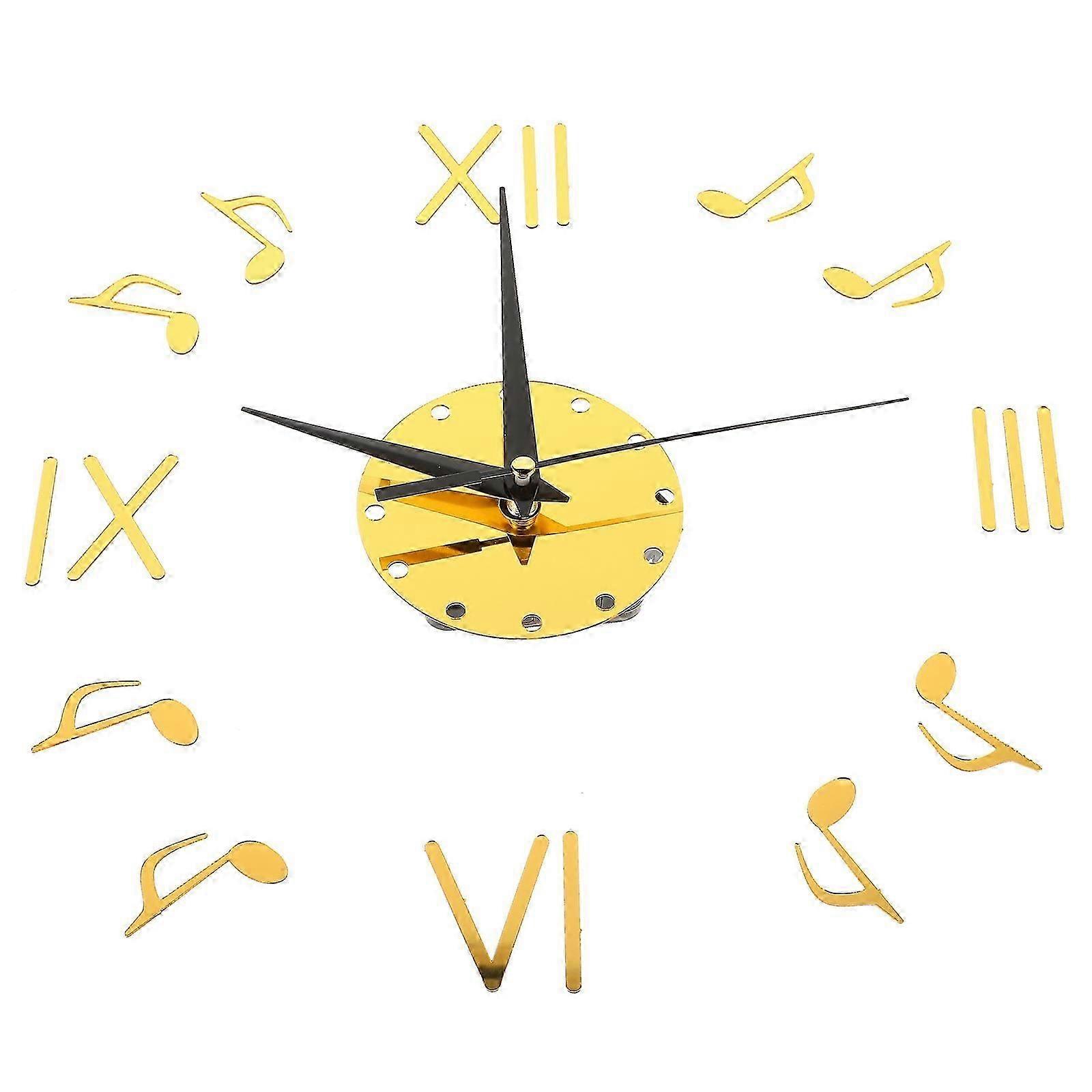 Musical Note Wall Clock Acrylic Material Silent Function Clock