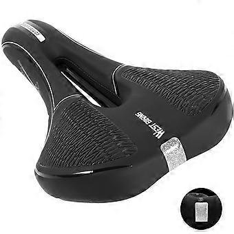 WEST Sykling Sykkel Saddle Reflekterende Soft PU Leather MTB Støtsikker Setepute