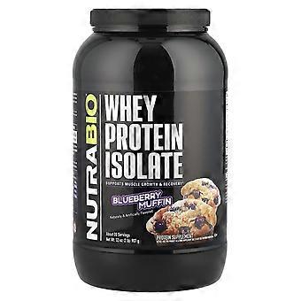 NutraBio, Whey Protein Isolate, Blueberry Muffin, 2 lb (907 g)
