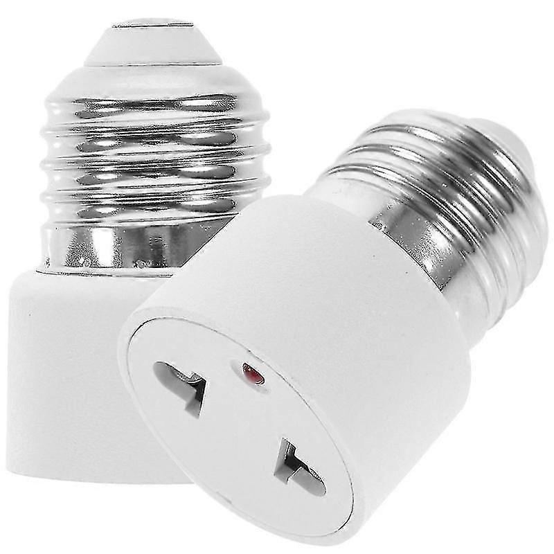2pcs Light Socket To Plug Adapter E27 Socket To 2-prong Light Socket Outlet_way