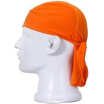 & Reg; Unisex Anti Sweat Soft Motorcycle Cage Cap Rag Head Wrap Skull Bandana Cap Orange
