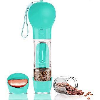 Heytea Portable-Travel Pet-Dog Accessories-Dispenser Lightweight - 4 in1 Leakproof Dog Water Bottle Dispenser with Garbage Bag, Scooper and Food Conta