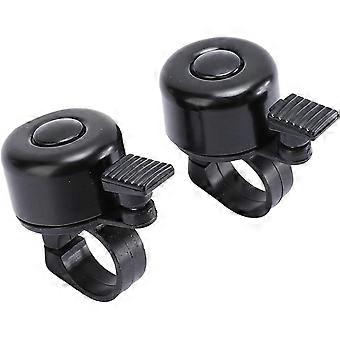 Campanello per bici di marca per bicicletta, 2 pezzi Mini alluminio, classico Loud Sound Pack di due campane nere per manubrio .87-.89 "