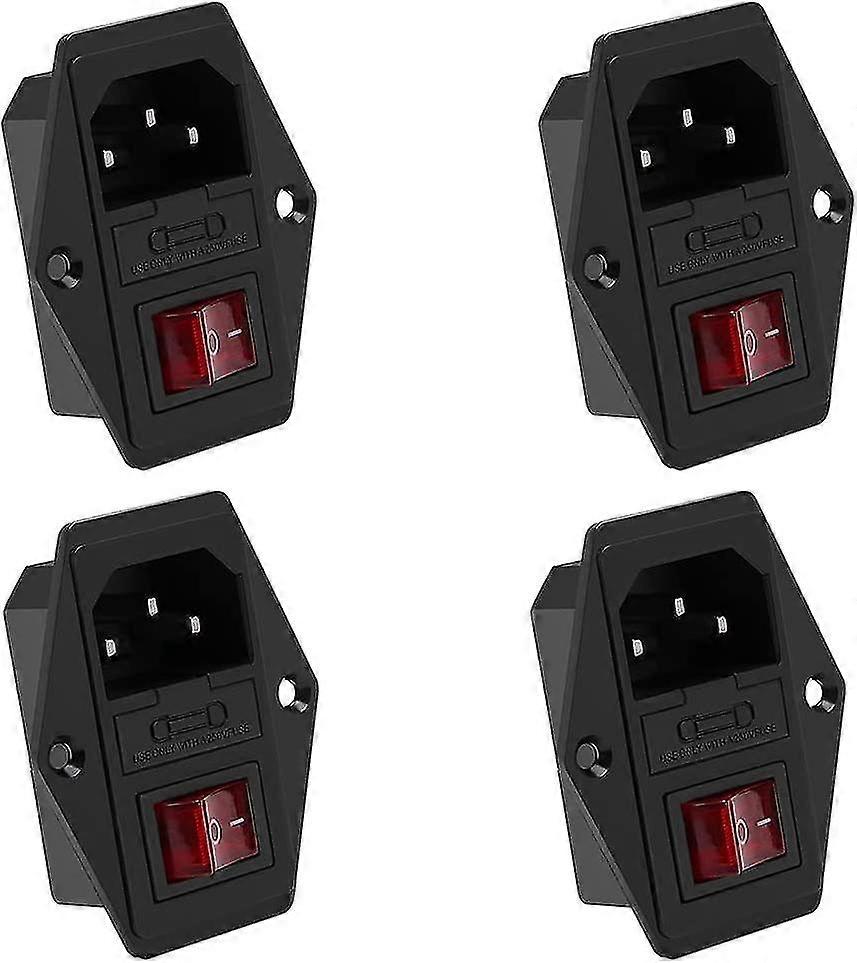 4 Pieces Flush Mount Connector, o Socket Flush Mount Socket compatible with 3D Printer, with Switch, Fuse and Lamp