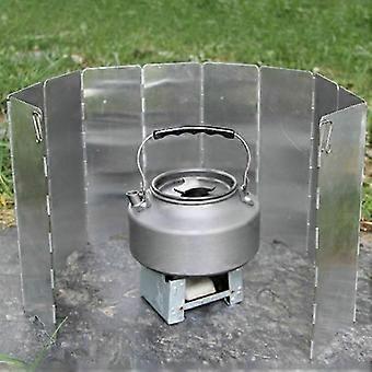 Camp Stove Windshield 10 Folding Plate Outdoor Camping Picnic BBQ Cooker Stove Wind Screen Cooker Wind