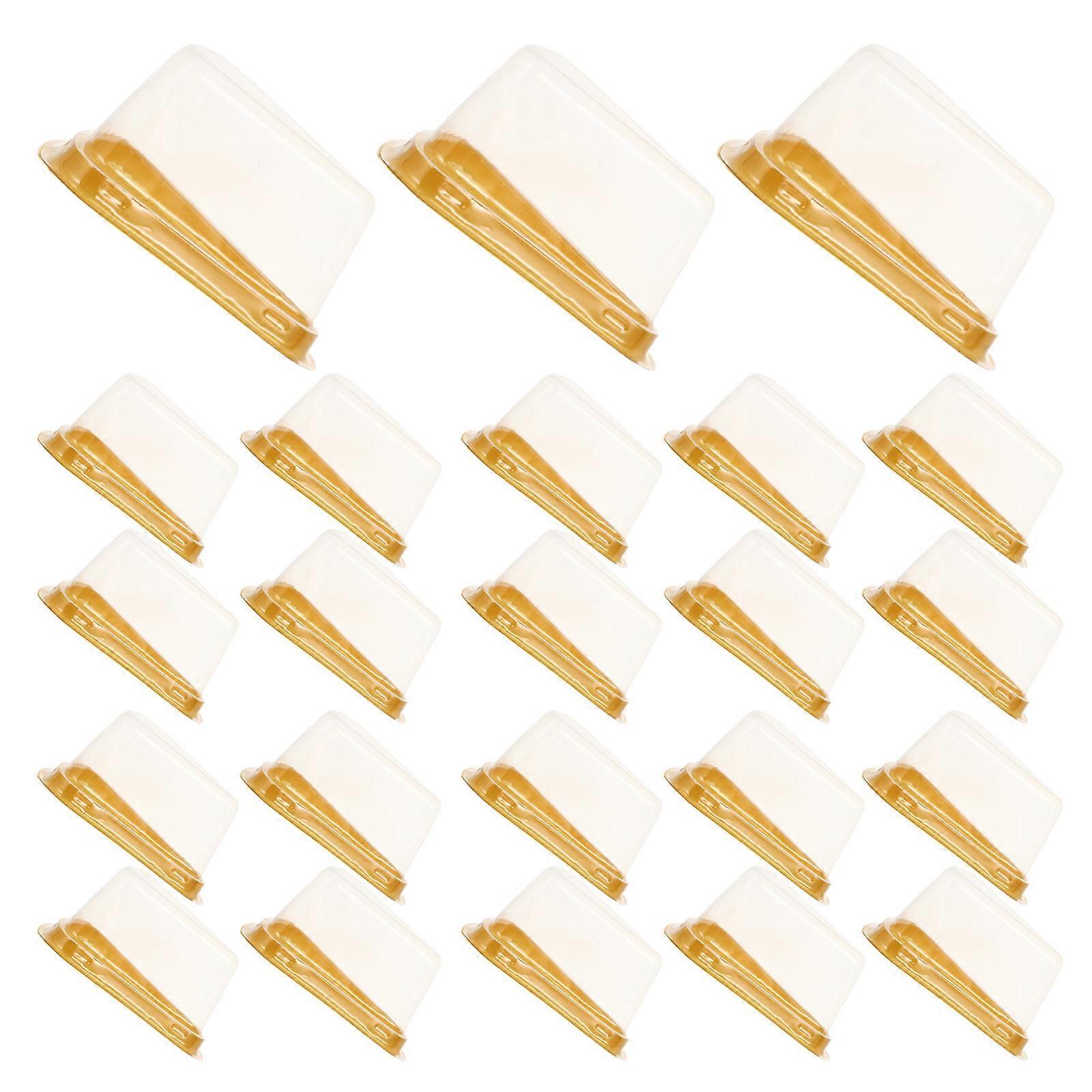 100pcs Transparent Triangle Mousse Cake Boxes Single Cupcake Container