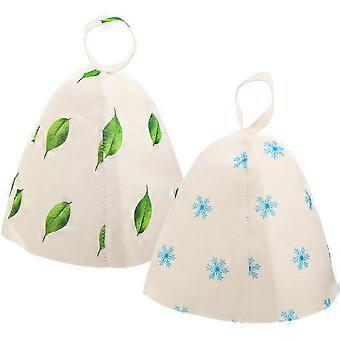 2Pcs Felt Sauna Hat Large Bath Hats Felt Head Covers Bathing Hat Sauna Accessories