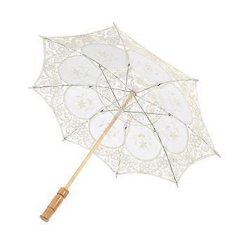 Wedding Lace Umbrella Handmade Photography Umbrella with Solid Wooden Handle