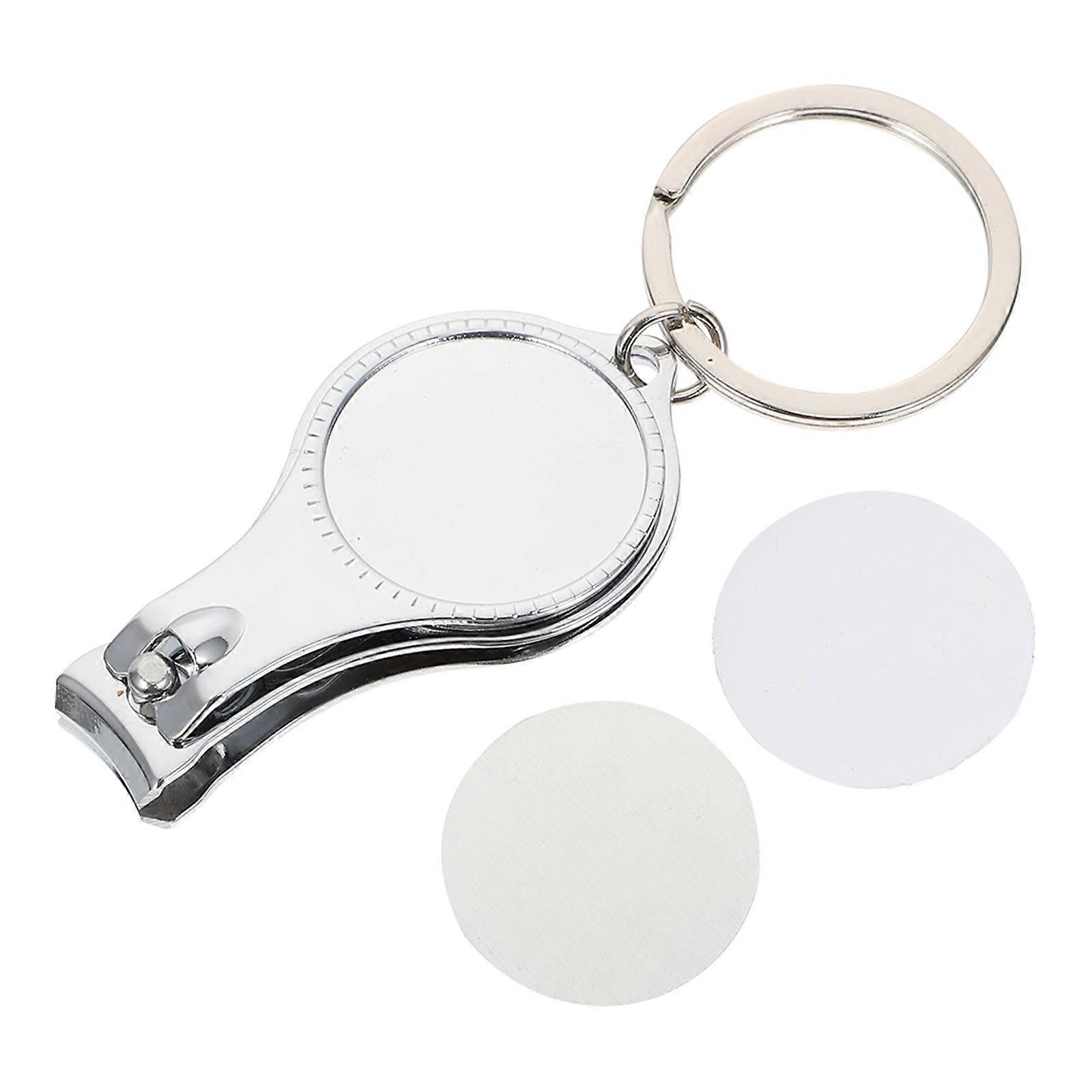 2Pcs Multifunctional Keychains Decorative DIY Keychains Thermal Transfer Keychain