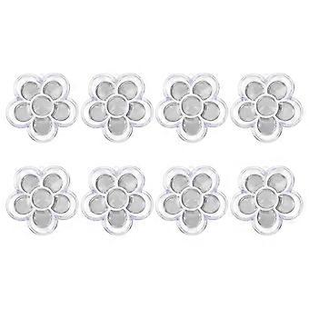 Scatola di confezionamento secondaria a sei scomparti color argento con motivo a fiori di prugno per correttore, 8 pezzi, da utilizzare a casa.
