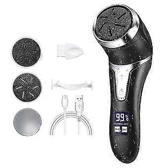 Elektrisk Callus Remover, Kvarts Krystall Rullehoder, Oppladbare Fot Pedikyr Verktøy For Uanstrengt Pedi, Vanntett Fotskrubber Med Flass