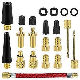 21pcs bicycle valve adapter sleeve bicycle valve adapter valve conversion nozzle valve adapter cycl [XR]