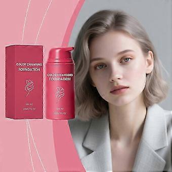 Thermochromic Liquid Foundation, Natural Shade Adaptive Color Matching, Lightweight Breathable, No Creasing