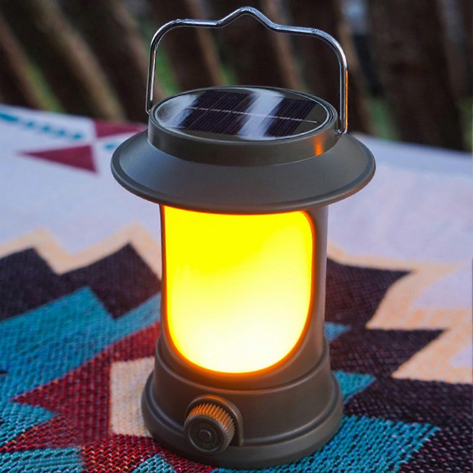 LED Camping Lantern Dimmable Multiple Lighting Modes Waterproof Solar-powered
